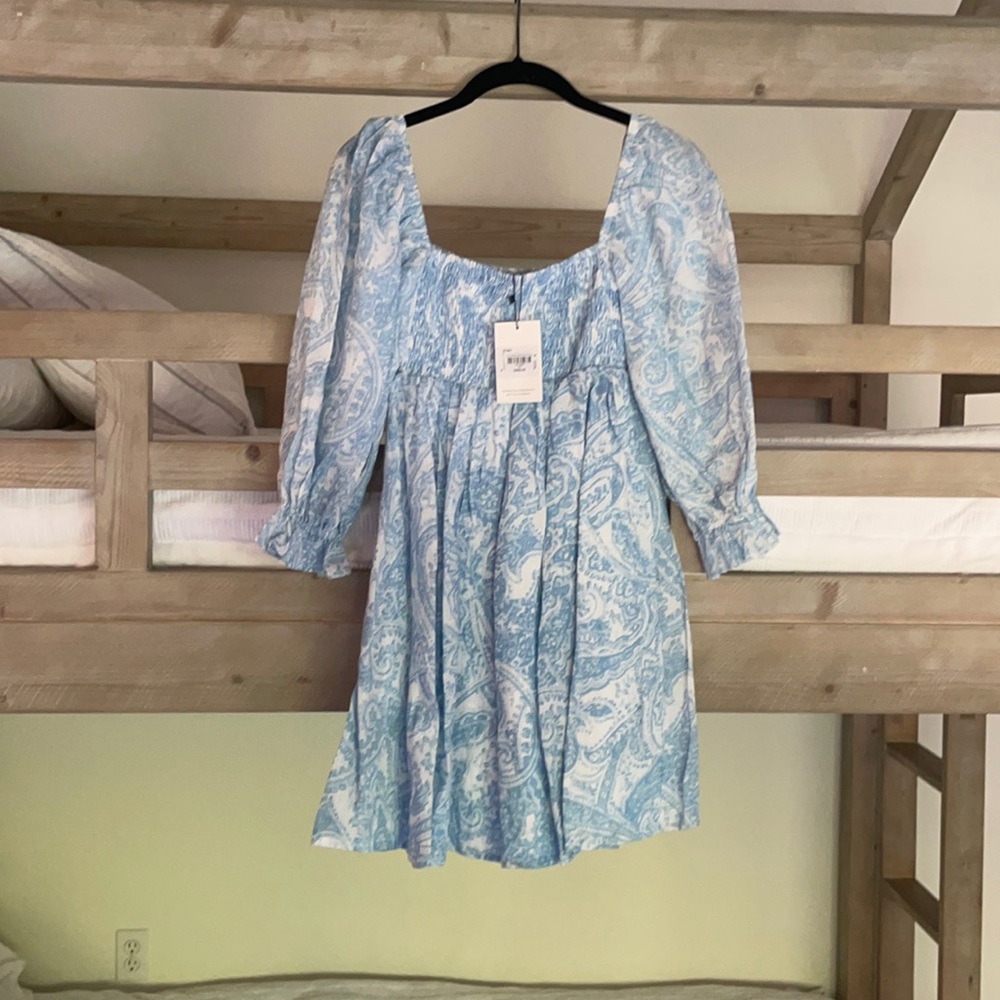 Faithfull the brand Faye paisley mini dress in size XS